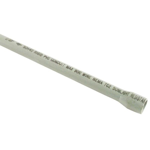 Jm Eagle Electrical Conduit, 12 in, 10 ft L, PVC, GraySilver 67447